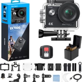 AKASO EK7000 4K30fps Action Camera - 131ft Waterproof Camera with Remote Control 4X Zoom Ultra HD 20MP Underwater Camera with Accessories Kit